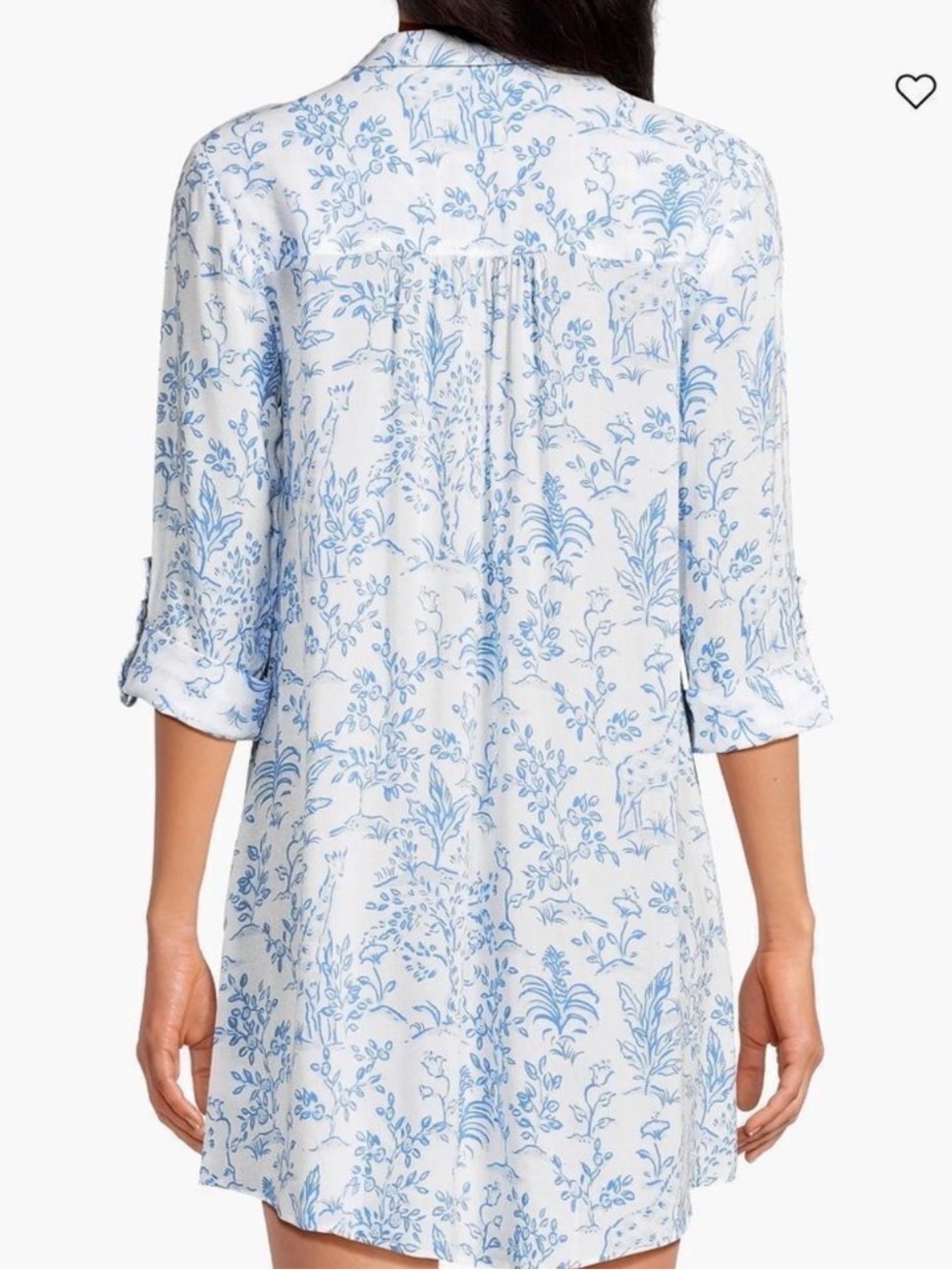 Lilly Pulitzer Natalie Shirtdress Swimsuit Cover-up Resort White and Blue - Picture 3 of 10